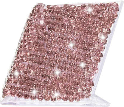 Rhinestone Business Card Holder, Crystal Business Card Holders Bling Business Card Organizer Display Stand for Desktop Desk Office Exhibition, Pink