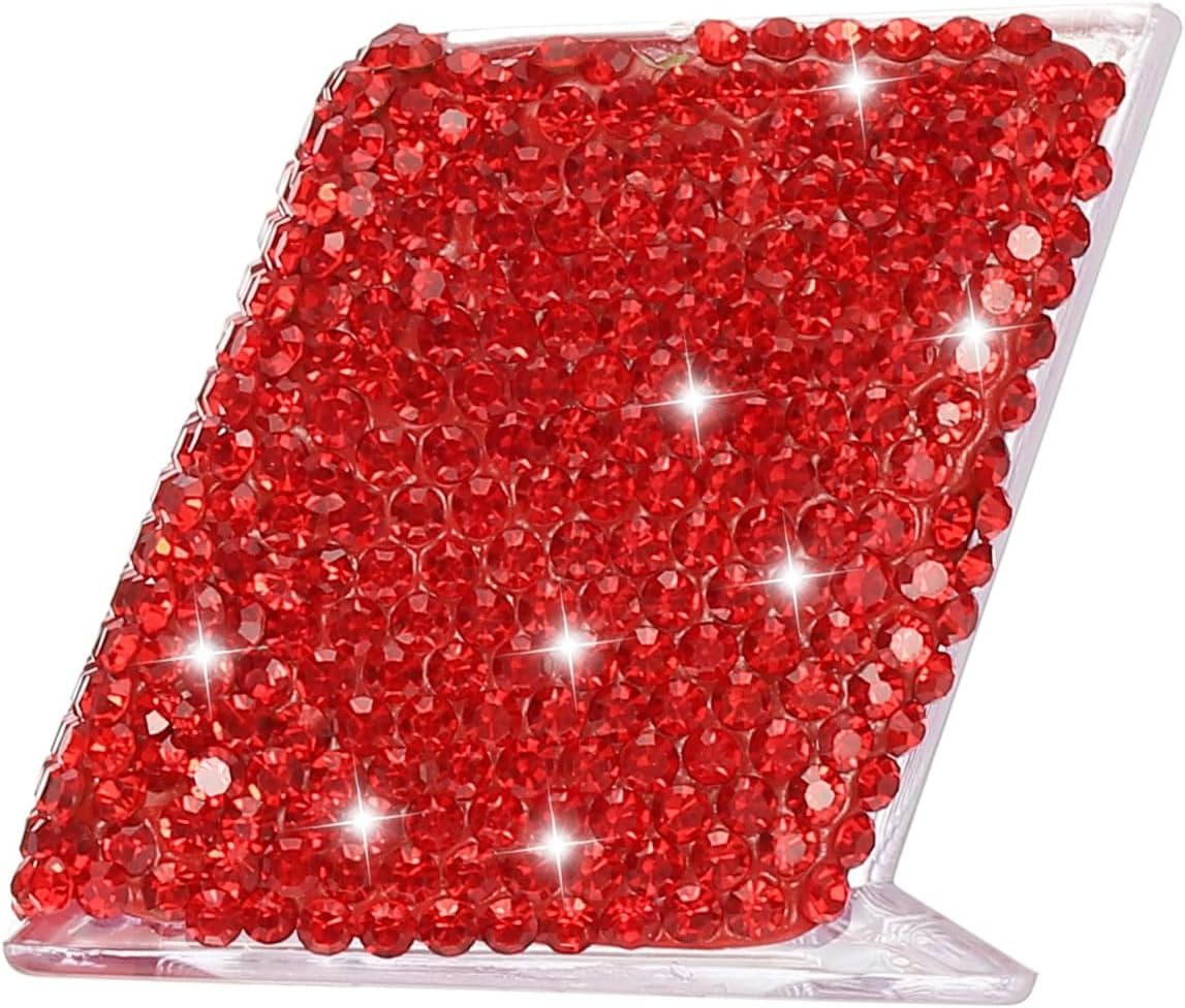 Rhinestone Business Card Holder, Crystal Business Card Holders Bling Business Card Organizer Display Stand for Desktop Desk Office Exhibition, Pink