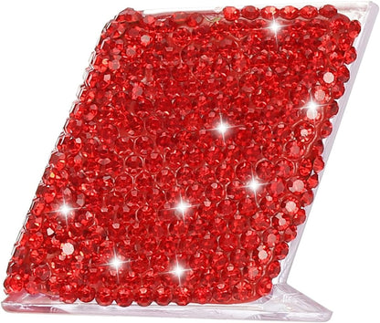 Rhinestone Business Card Holder, Crystal Business Card Holders Bling Business Card Organizer Display Stand for Desktop Desk Office Exhibition, Pink