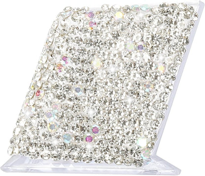 Rhinestone Business Card Holder, Crystal Business Card Holders Bling Business Card Organizer Display Stand for Desktop Desk Office Exhibition, Pink