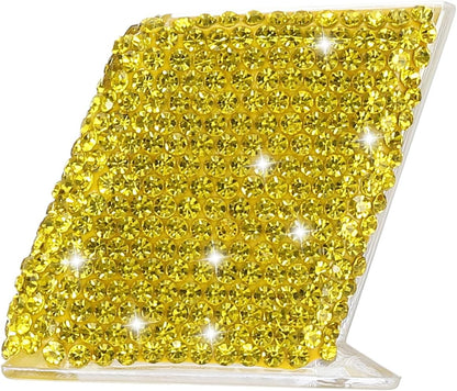 Rhinestone Business Card Holder, Crystal Business Card Holders Bling Business Card Organizer Display Stand for Desktop Desk Office Exhibition, Pink