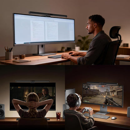 LYMAX Monitor Light Bar, Eye-Care USB Computer Lamp Dimmable Screen Light Bar, Fit for All Monitor with Wireless Controller, No Screen Glare, Space Saving for Home Office Desk Light