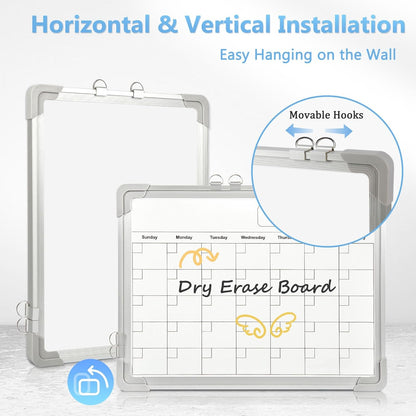 Double-Sided Magnetic Whiteboard Calendar for Wall, 16" x 12"