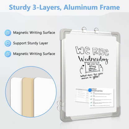 Double-Sided Magnetic Whiteboard Calendar for Wall, 16" x 12"