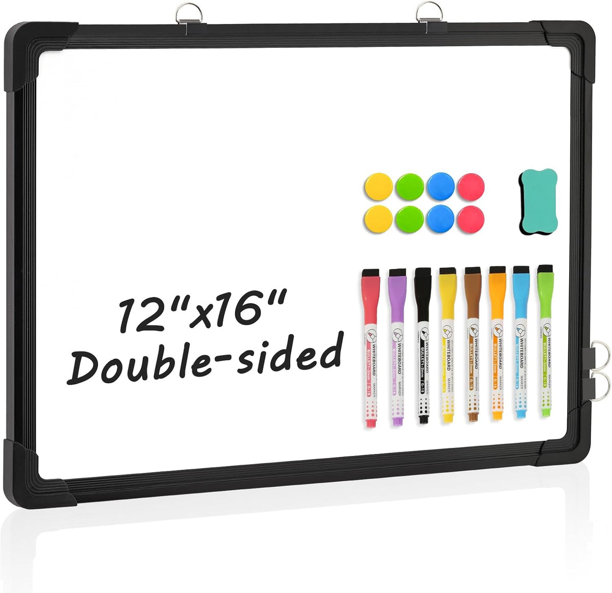 Double-Sided Magnetic Whiteboard Calendar for Wall, 16" x 12"