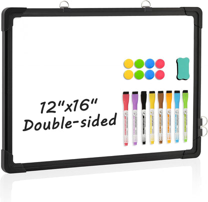 Double-Sided Magnetic Whiteboard Calendar for Wall, 16" x 12"