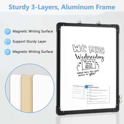 Double-Sided Magnetic Whiteboard Calendar for Wall, 16" x 12"
