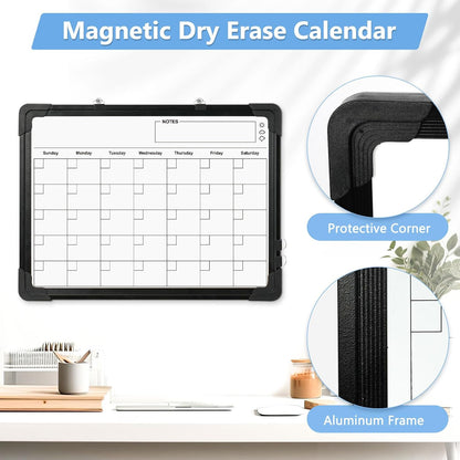 Double-Sided Magnetic Whiteboard Calendar for Wall, 16" x 12"
