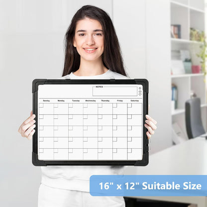 Double-Sided Magnetic Whiteboard Calendar for Wall, 16" x 12"
