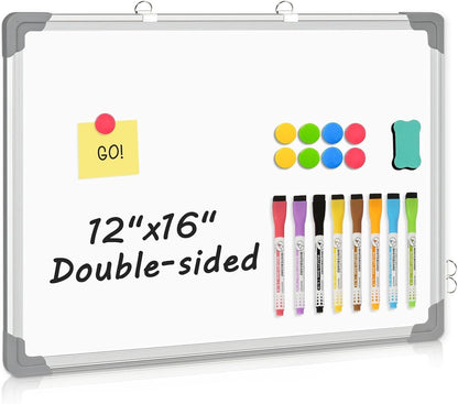 Double-Sided Magnetic Whiteboard Calendar for Wall, 16" x 12"