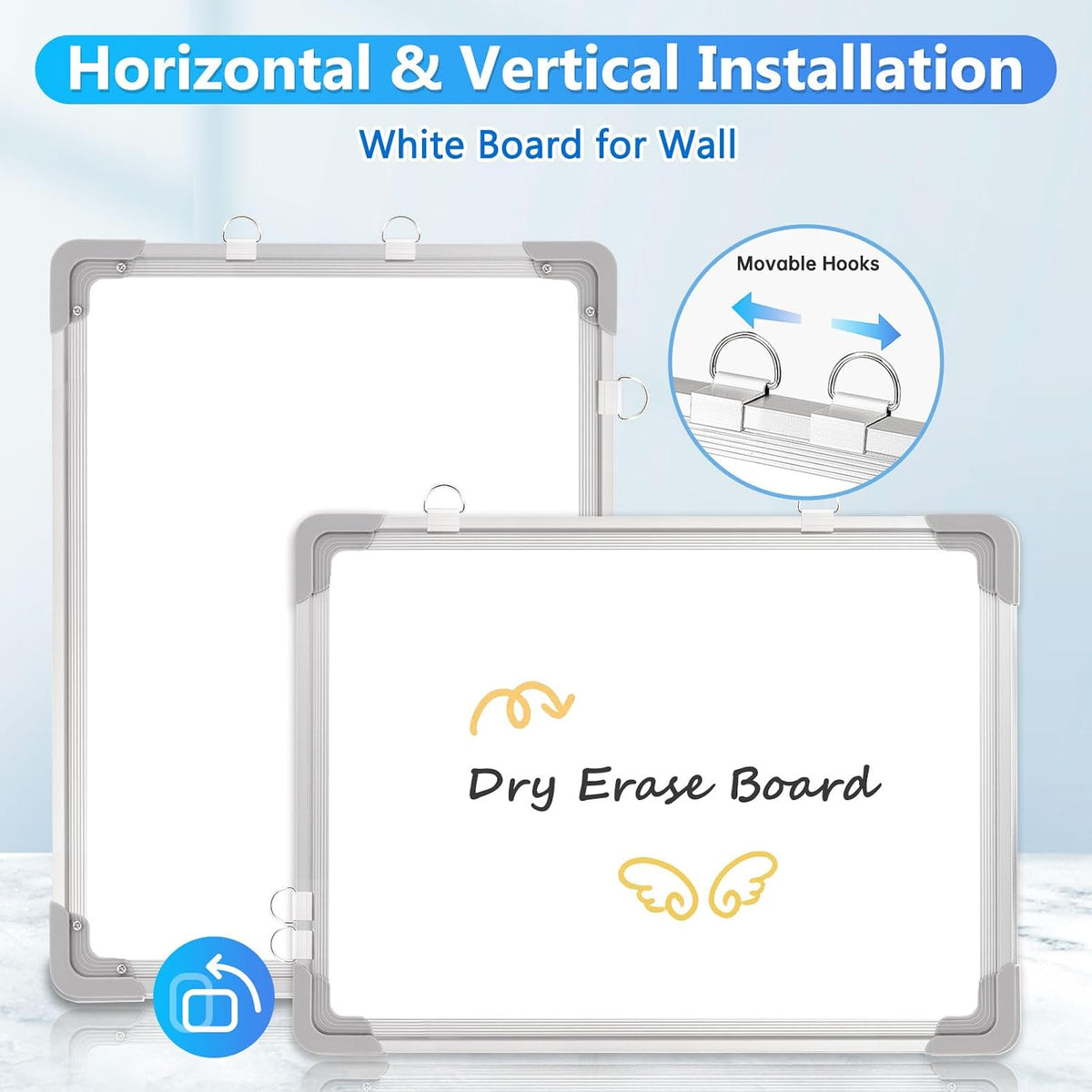 Double-Sided Magnetic Whiteboard Calendar for Wall, 16" x 12"