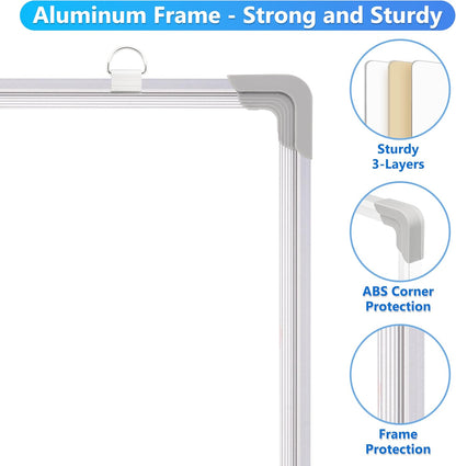 Double-Sided Magnetic Whiteboard Calendar for Wall, 16" x 12"