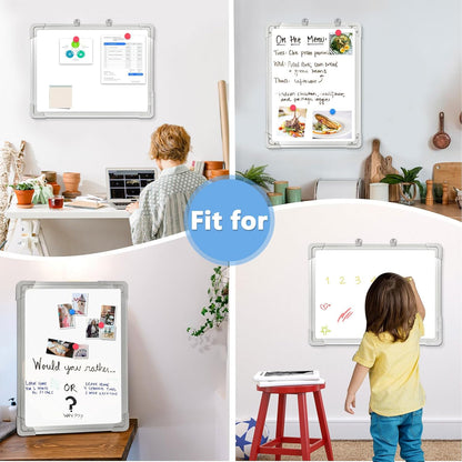 Double-Sided Magnetic Whiteboard Calendar for Wall, 16" x 12"