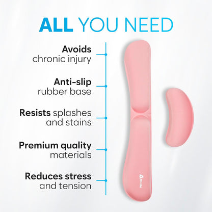 KLIM Mouse & Keyboard Wrist Rest Set - Silky Gel Memory Foam - Ergonomic Wrist Rest for Computer Keyboard, Wrist Pad for Keyboard + Wrist Rest for Mouse Gaming and Office - Pain Relief - Light Blue