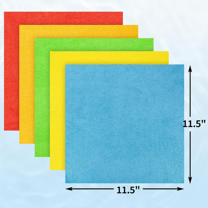 Microfiber Cleaning Cloth, Cleaning Rags Microfiber Towel Bulk Absorbent Lint-Free Wash Cloths, All-Purpose Shop Towels for Cars, Automotive, Garage, Home & Kitchen 11.5"*11.5"