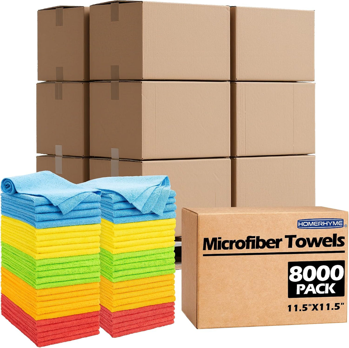 Microfiber Cleaning Cloth, Cleaning Rags Microfiber Towel Bulk Absorbent Lint-Free Wash Cloths, All-Purpose Shop Towels for Cars, Automotive, Garage, Home & Kitchen 11.5"*11.5"
