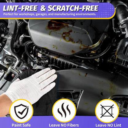 Microfiber Cleaning Cloth, Cleaning Rags Microfiber Towel Bulk Absorbent Lint-Free Wash Cloths, All-Purpose Shop Towels for Cars, Automotive, Garage, Home & Kitchen 11.5"*11.5"