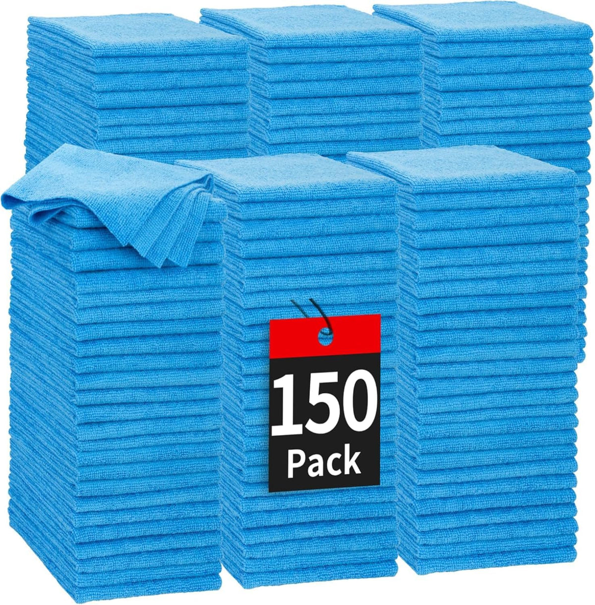 Microfiber Cleaning Cloth, Cleaning Rags Microfiber Towel Bulk Absorbent Lint-Free Wash Cloths, All-Purpose Shop Towels for Cars, Automotive, Garage, Home & Kitchen 11.5"*11.5"
