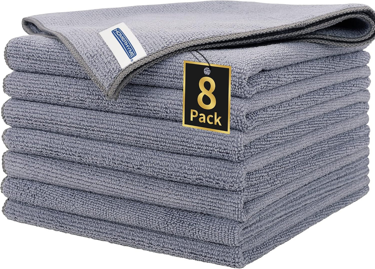 Microfiber Cleaning Cloth, Cleaning Rags Microfiber Towel Bulk Absorbent Lint-Free Wash Cloths, All-Purpose Shop Towels for Cars, Automotive, Garage, Home & Kitchen 11.5"*11.5"
