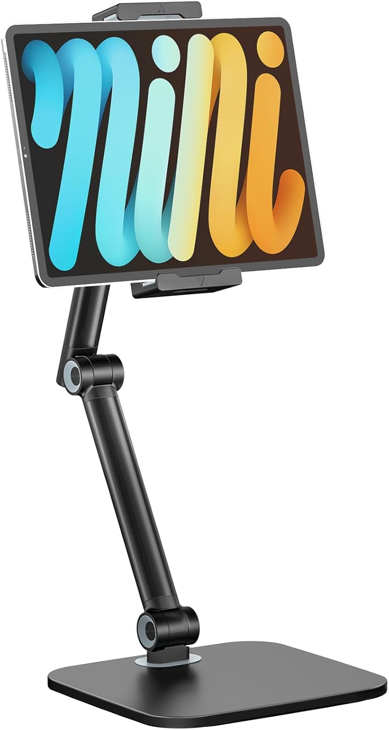 Tablet Stand for iPad, Phone Stand Holder with Heavy-Duty Base for Desk