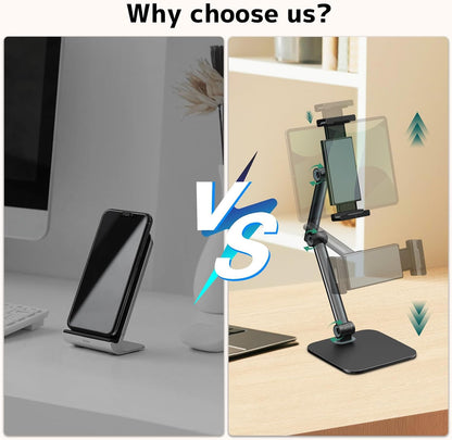 Tablet Stand for iPad, Phone Stand Holder with Heavy-Duty Base for Desk