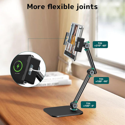 Tablet Stand for iPad, Phone Stand Holder with Heavy-Duty Base for Desk
