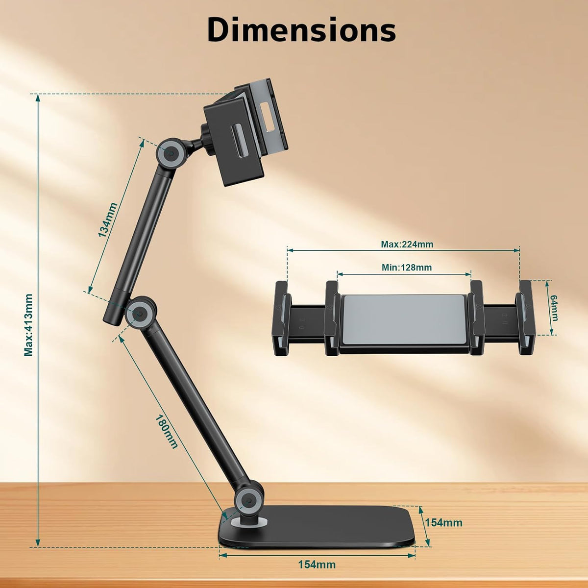 Tablet Stand for iPad, Phone Stand Holder with Heavy-Duty Base for Desk