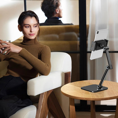 Tablet Stand for iPad, Phone Stand Holder with Heavy-Duty Base for Desk
