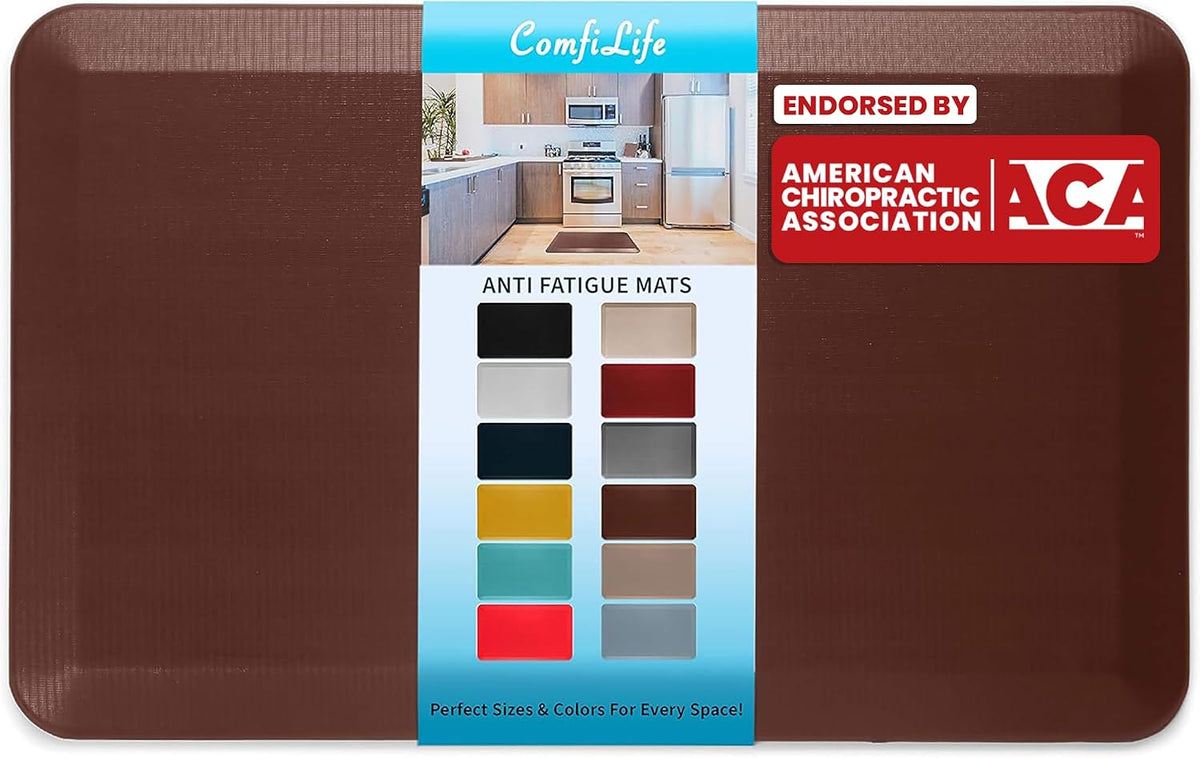 Anti Fatigue Floor Mat – 3/4 Inch Thick Kitchen Mats for Floor, Standing Desk Mat, Kitchen Rug – Comfort at Home, Office – Durable – Stain Resistant – Non-Slip Bottom (20" x 32", Black)