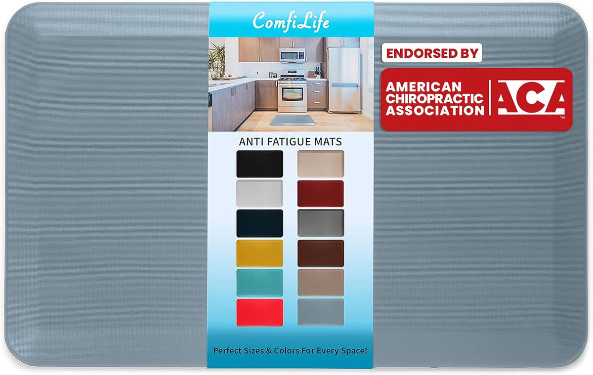 Anti Fatigue Floor Mat – 3/4 Inch Thick Kitchen Mats for Floor, Standing Desk Mat, Kitchen Rug – Comfort at Home, Office – Durable – Stain Resistant – Non-Slip Bottom (20" x 32", Black)