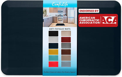 Anti Fatigue Floor Mat – 3/4 Inch Thick Kitchen Mats for Floor, Standing Desk Mat, Kitchen Rug – Comfort at Home, Office – Durable – Stain Resistant – Non-Slip Bottom (20" x 32", Black)