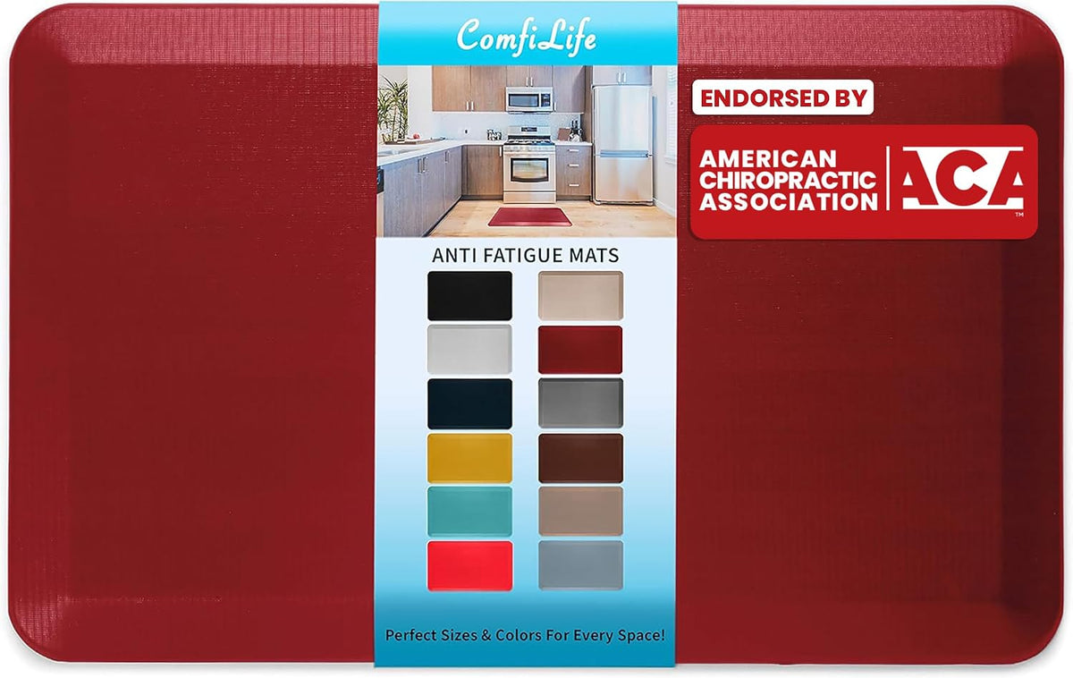 Anti Fatigue Floor Mat – 3/4 Inch Thick Kitchen Mats for Floor, Standing Desk Mat, Kitchen Rug – Comfort at Home, Office – Durable – Stain Resistant – Non-Slip Bottom (20" x 32", Black)