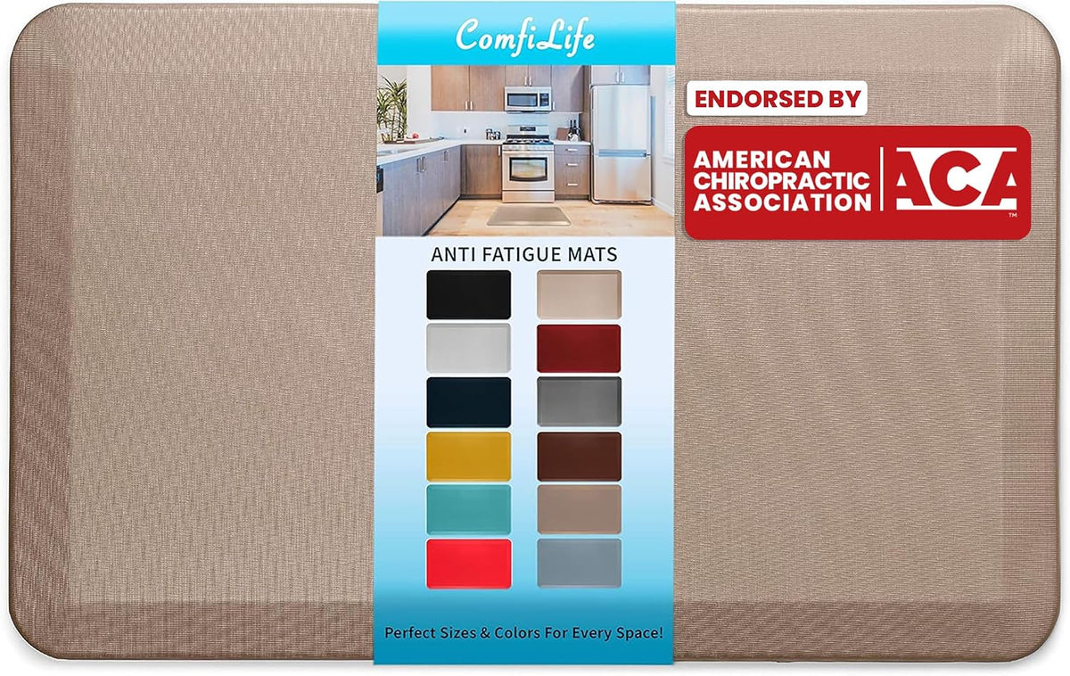Anti Fatigue Floor Mat – 3/4 Inch Thick Kitchen Mats for Floor, Standing Desk Mat, Kitchen Rug – Comfort at Home, Office – Durable – Stain Resistant – Non-Slip Bottom (20" x 32", Black)