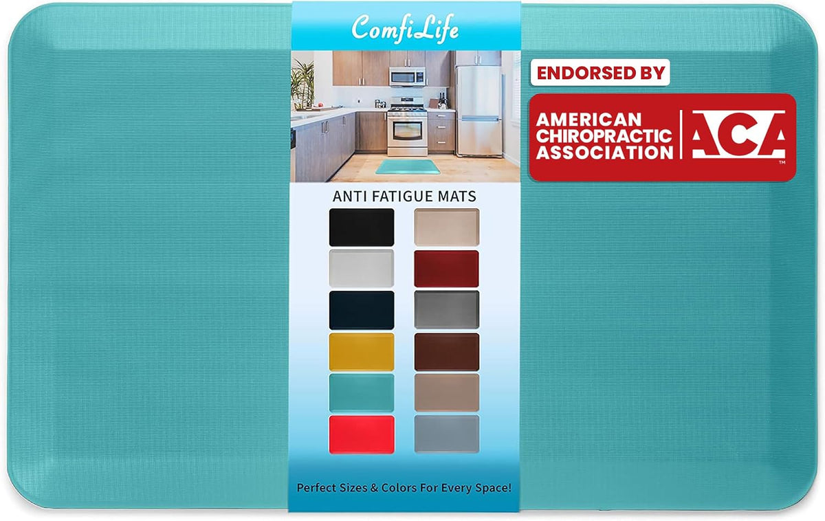Anti Fatigue Floor Mat – 3/4 Inch Thick Kitchen Mats for Floor, Standing Desk Mat, Kitchen Rug – Comfort at Home, Office – Durable – Stain Resistant – Non-Slip Bottom (20" x 32", Black)