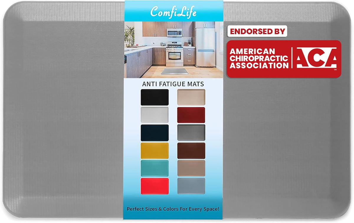 Anti Fatigue Floor Mat – 3/4 Inch Thick Kitchen Mats for Floor, Standing Desk Mat, Kitchen Rug – Comfort at Home, Office – Durable – Stain Resistant – Non-Slip Bottom (20" x 32", Black)