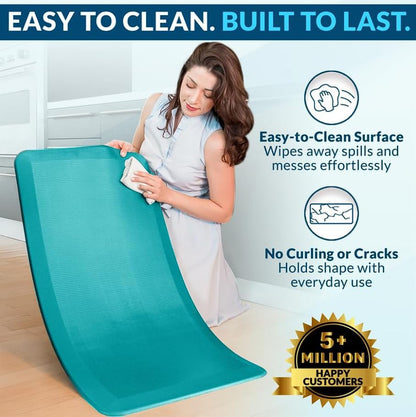 Anti Fatigue Floor Mat – 3/4 Inch Thick Kitchen Mats for Floor, Standing Desk Mat, Kitchen Rug – Comfort at Home, Office – Durable – Stain Resistant – Non-Slip Bottom (20" x 32", Black)