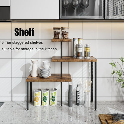 3 Tier Adjustable Countertop Organizer Corner Shelf