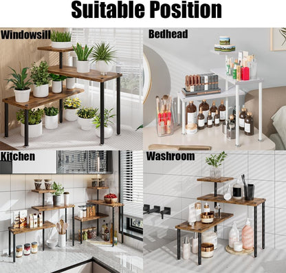 3 Tier Adjustable Countertop Organizer Corner Shelf