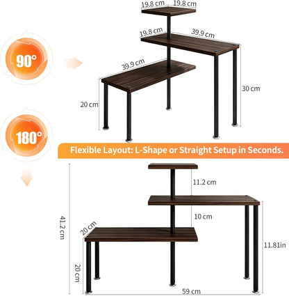 3 Tier Adjustable Countertop Organizer Corner Shelf