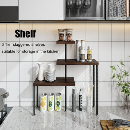 3 Tier Adjustable Countertop Organizer Corner Shelf