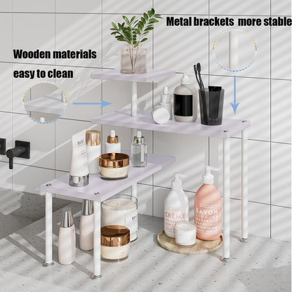 3 Tier Adjustable Countertop Organizer Corner Shelf
