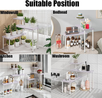3 Tier Adjustable Countertop Organizer Corner Shelf