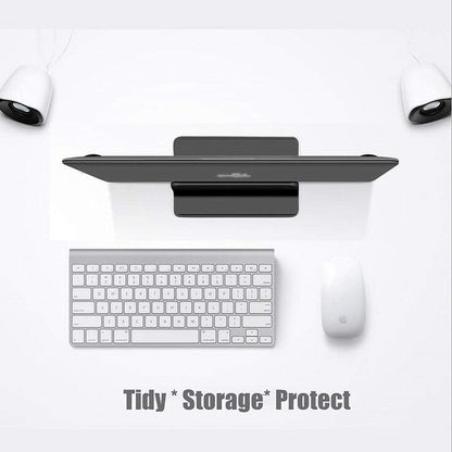Vertical Laptop Stand for Desk [Adjustable] Sturdy Aluminum Dock Fits All Laptops (up to 20.3 inches) Space Saving, Modern Compact Holder, Compatible with MacBook Pro/Air, Surface, HP, Dell (Gray)