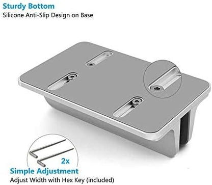Vertical Laptop Stand for Desk [Adjustable] Sturdy Aluminum Dock Fits All Laptops (up to 20.3 inches) Space Saving, Modern Compact Holder, Compatible with MacBook Pro/Air, Surface, HP, Dell (Gray)