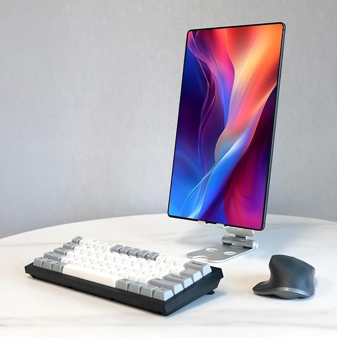 Tablet Stand with Cord Holder Aluminum Alloy Foldable Phone Stand