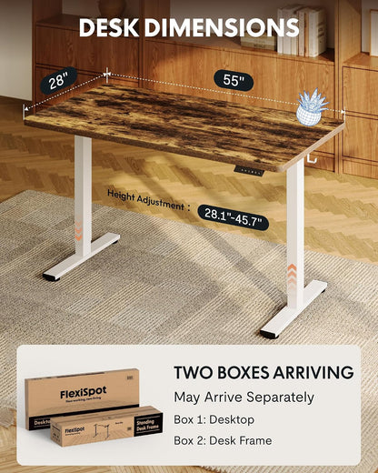 EN1 48"x24" One-Piece Standing Desk, White