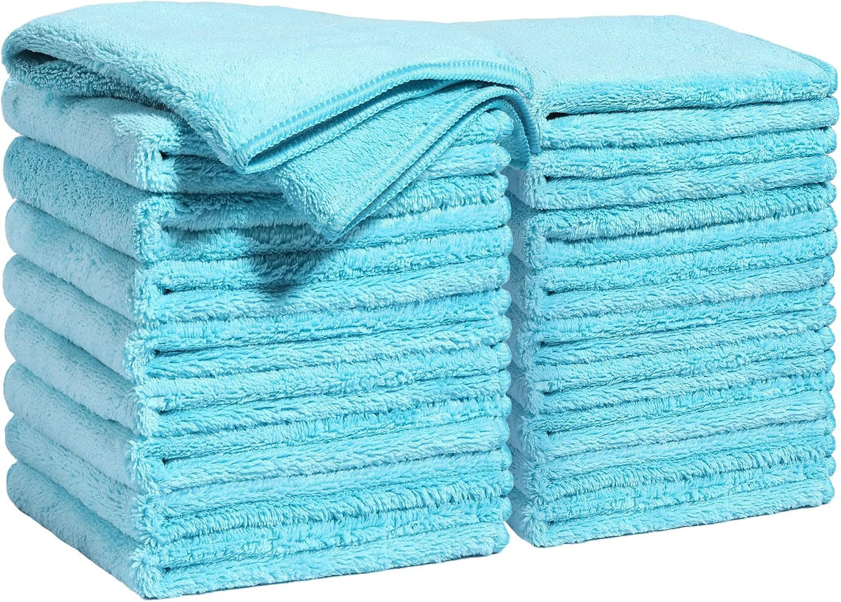 18 Pack Microfiber Cleaning Cloth, Kitchen Towels for Dish Drying Washing, Absorbent Streak Free Lint Free Rags for Cleaning, Reusable and Washable Towels - 10" x 10"