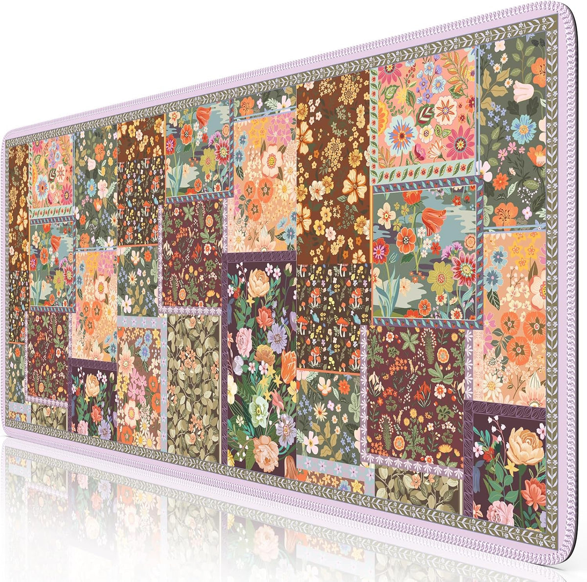 Desk Mat,Mouse Pad for Office Desk,35.4x15.7in,Pink Flowers