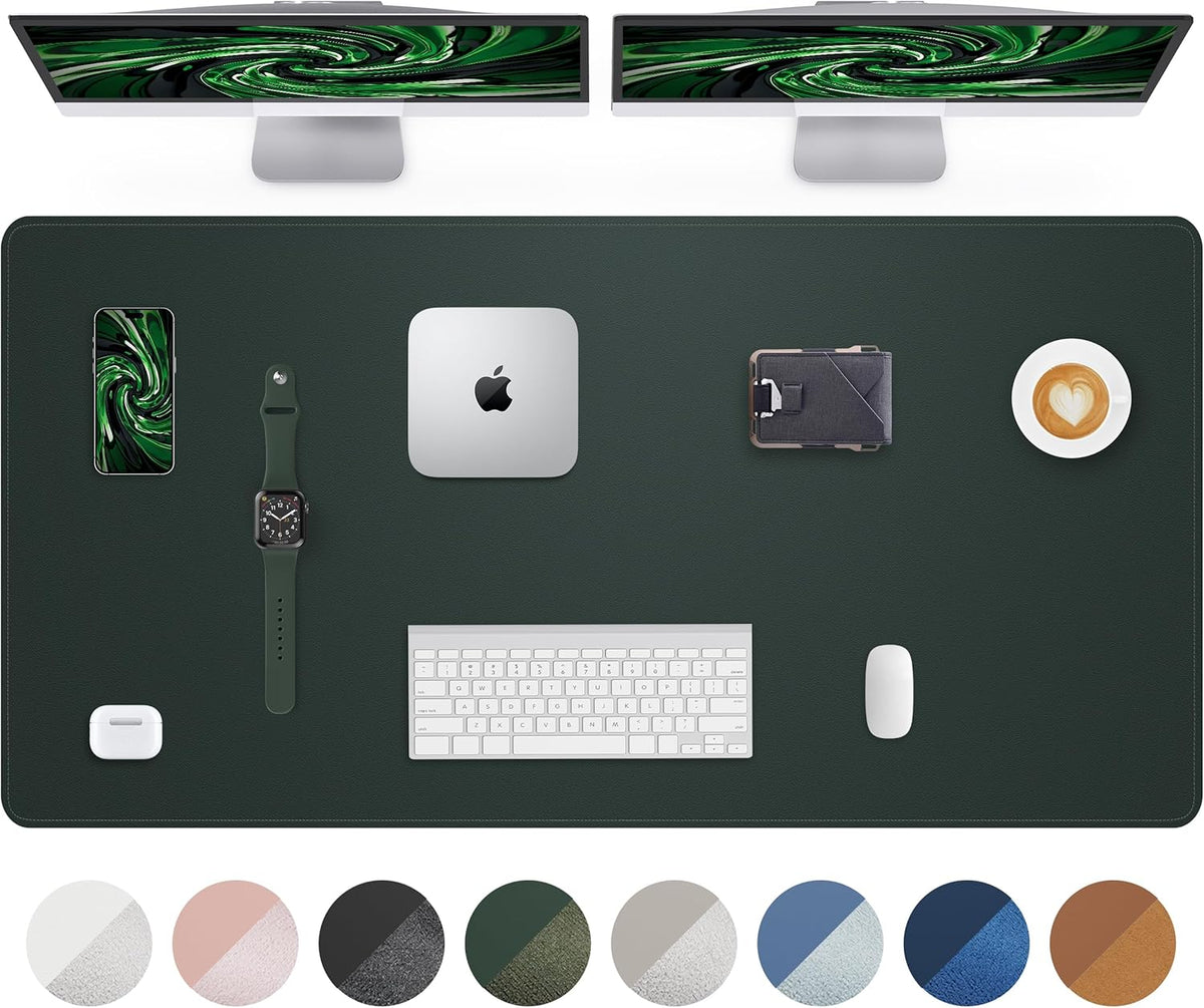 AFIING Large Desk Mat 55" x 24" - PU Leather Desk Pad Protector, Waterproof Non-Slip Extended Mouse Pad for Office Desk, Keyboard, Laptop and Home Workspace (Black)