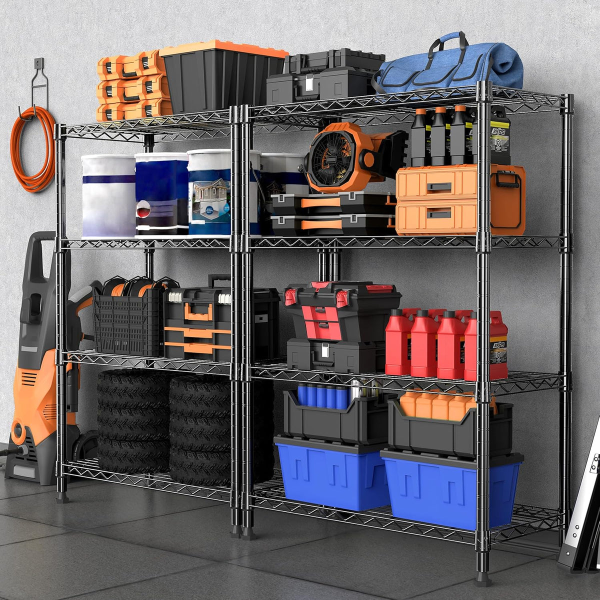 M MZG 450 lbs Steel Storage Shelving 3-Tier Utility Shelving Unit Steel Organizer Wire Rack for Home,Kitchen,Office (11.8" D x 17.7" W x 26.3" H) - Colors A